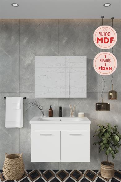 Balneom Banyo Defne 80 Cm Banyo Dolabı Aynalı Dolaplı Üst Dolap Lavabo _Balneom Banyo Defne 80 Cm Banyo Dolabı Aynalı Dolaplı Üst Dolap Lavabo  | En Uygun Fiyatlarla Balneom.com Online Mağazasında | DEFNE 80 | Banyo Dolabında Kalitenin Adresi _BALNEOM_DEFNE 80