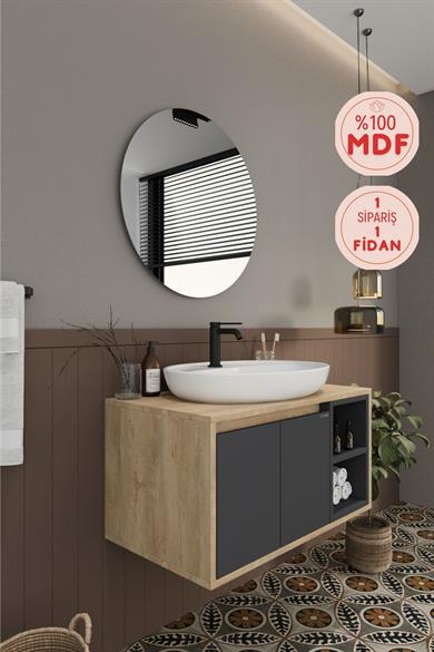 Balneom Banyo Gül 80 Cm Banyo Dolabı Ayna Lavabo _Balneom Banyo Gül 80 Cm DEMONTE Banyo Dolabı Ayna Lavabo  | En Uygun Fiyatlarla Balneom.com Online Mağazasında | GÜL ANTRASİT 80 DEMONTE | Banyo Dolabında Kalitenin Adresi _BALNEOM_GÜL ANTRASİT 80 DEMONTE