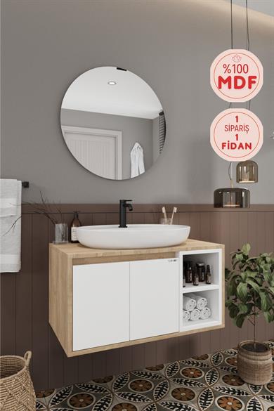 Balneom Banyo Gül Beyaz 80 Cm Banyo Dolabı Ayna Lavabo _Balneom Banyo Gül Beyaz 80 Cm Banyo Dolabı Ayna Lavabo  | En Uygun Fiyatlarla Balneom.com Online Mağazasında | GÜL BEYAZ 80  | Banyo Dolabında Kalitenin Adresi _BALNEOM_GÜL BEYAZ 80 