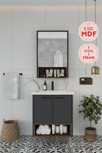 Balneom Banyo Karanfil 65 Cm Antrasit Lavabolu Banyo Dolabı Aynalı Üst Dolap _Balneom Banyo Karanfil 65 Cm Antrasit Lavabolu Banyo Dolabı Aynalı Üst Dolap  | En Uygun Fiyatlarla Balneom.com Online Mağazasında | KARANFİL ANTRASİT 65 DEMONTE | Banyo Dolabında Kalitenin Adresi _BALNEOM_KARANFİL ANTRASİT 65 DEMONTE