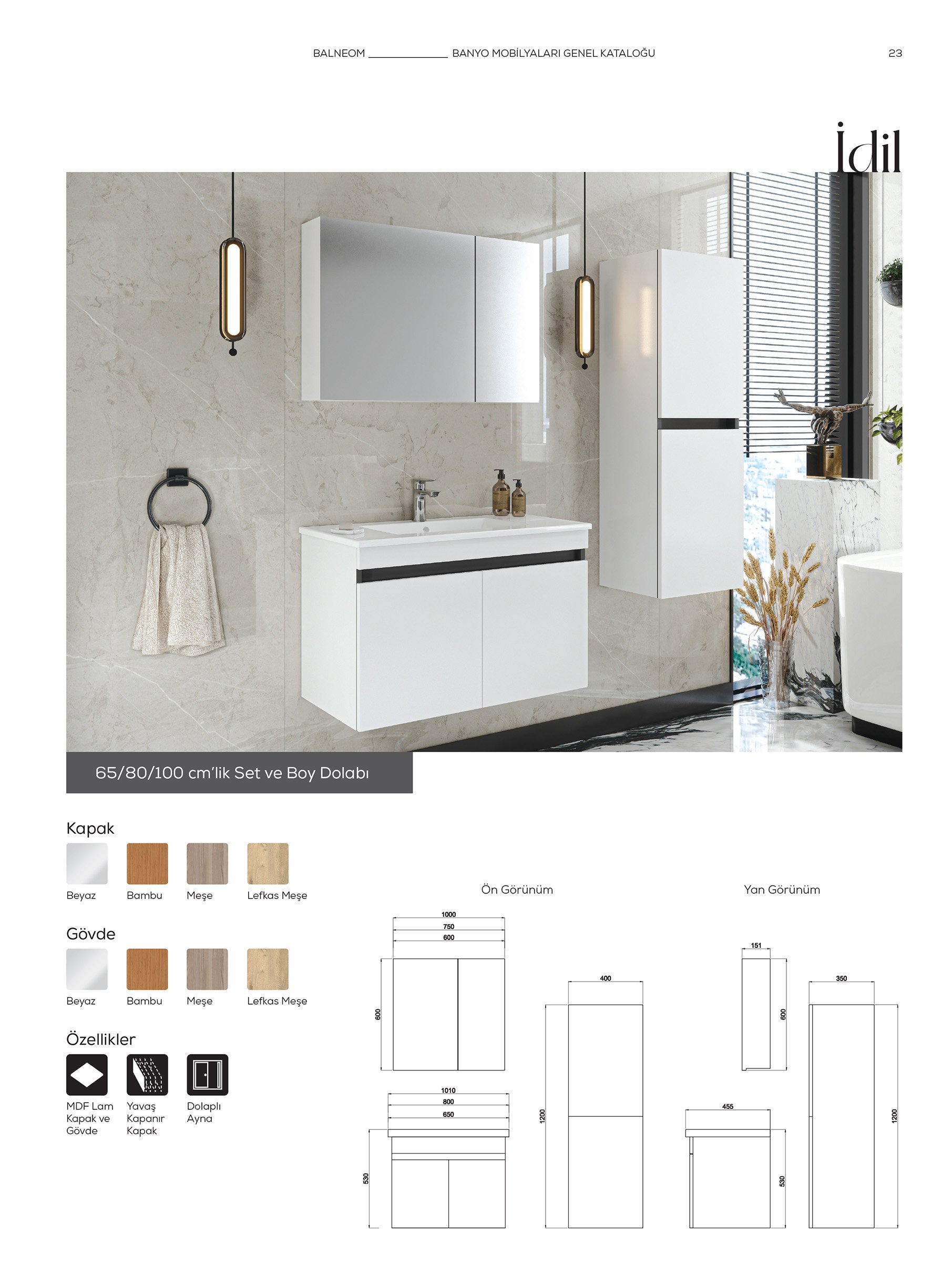 Banyo Idil 65 cm Banyo Dolabı