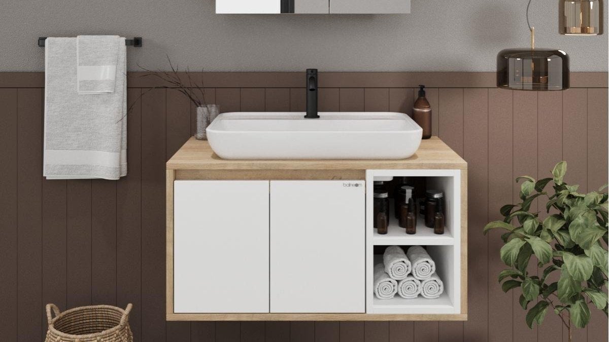 Lale banyo dolabı,Aynalı dolaplı banyo dolabı