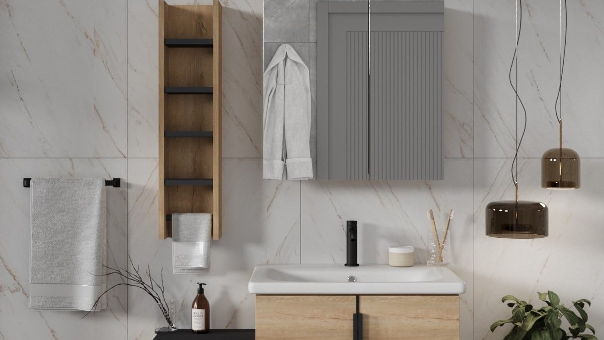 Banyo düzenleme fikirleri,Duvar rafı