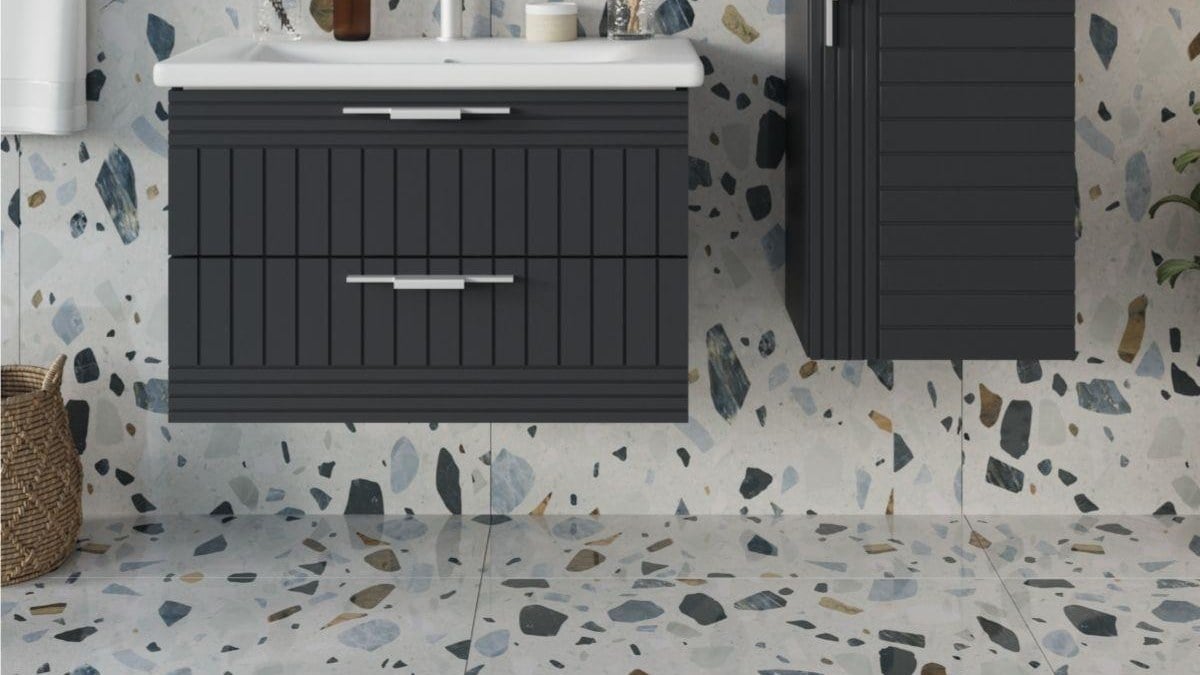 Antrasit banyo dolabı,Banyo dekorasyonu