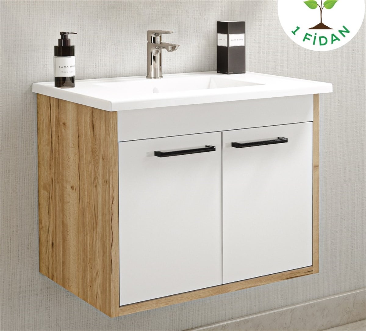  Banyo Manolya 80cm Banyo Alt Dolabı Lavabo