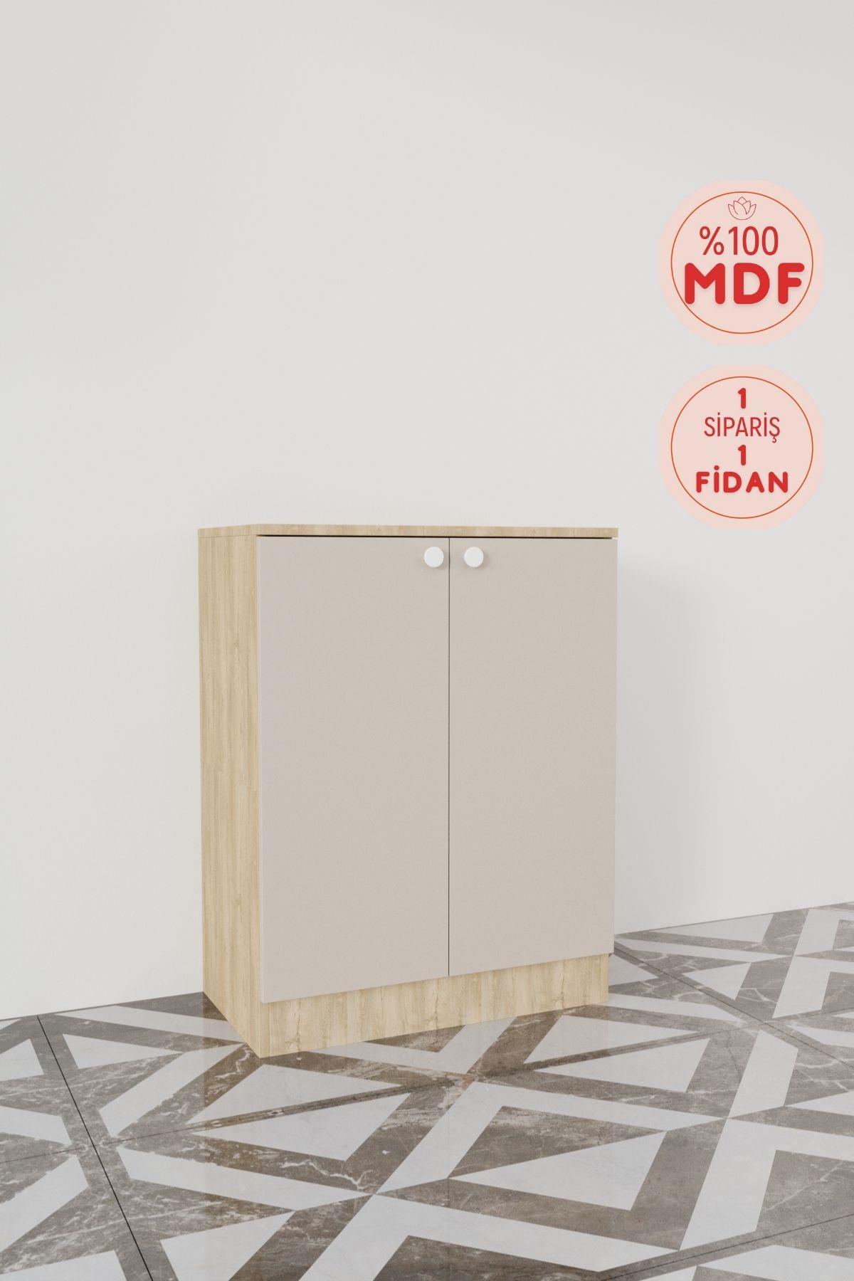 Evora Modül 1 Modern Portmanto Askılı Ayakkabılık Vestiyer Vizon - Lefkas__BALNEOM_Evora Portmanto modül 1