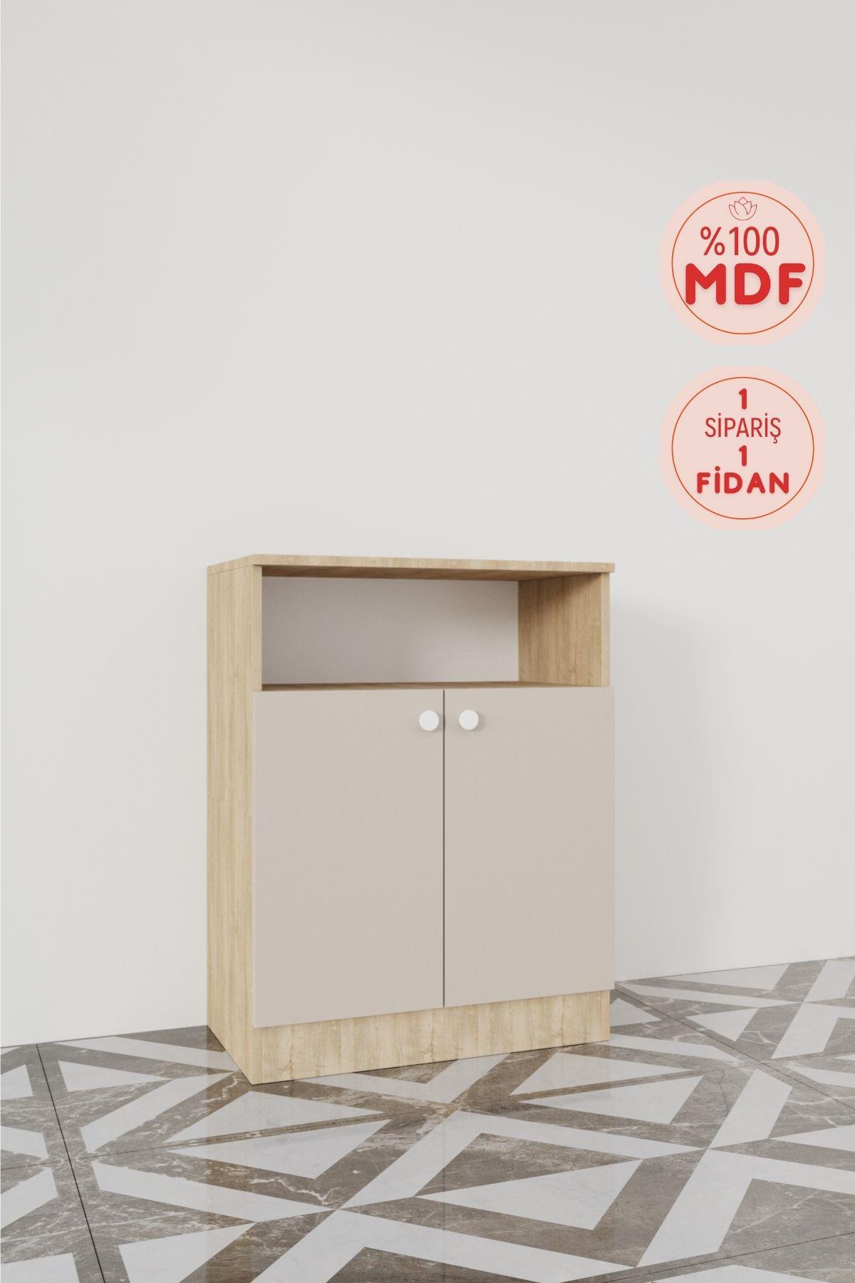 Evora Modül 6 Modern Portmanto Askılı Ayakkabılık Vestiyer Vizon - Lefkas__BALNEOM_Evora Portmanto modül 6