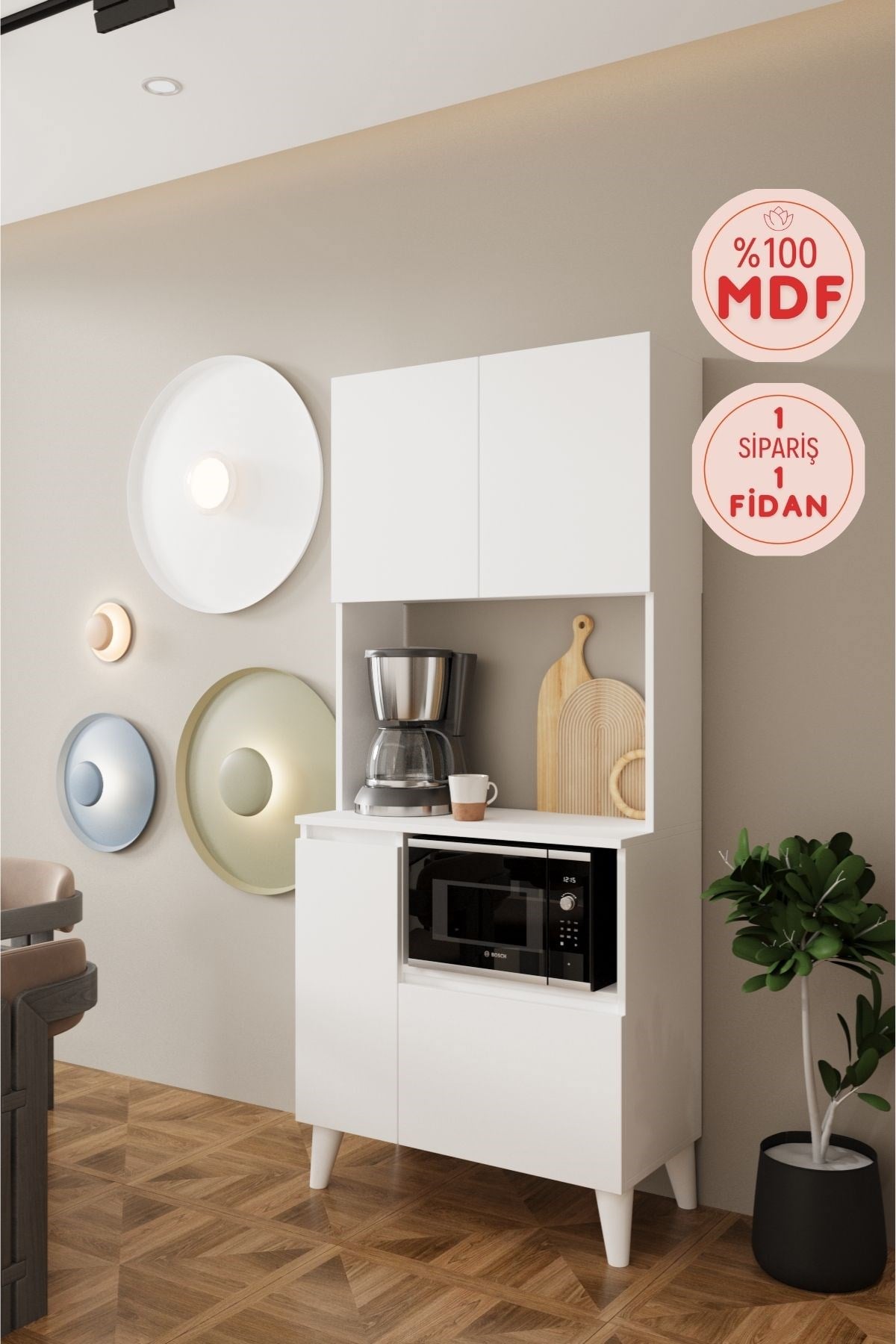Moda 80 cm %100 Mdf kahve köşesi__BALNEOM_MODA 80 CM KAHVE KÖŞESİ