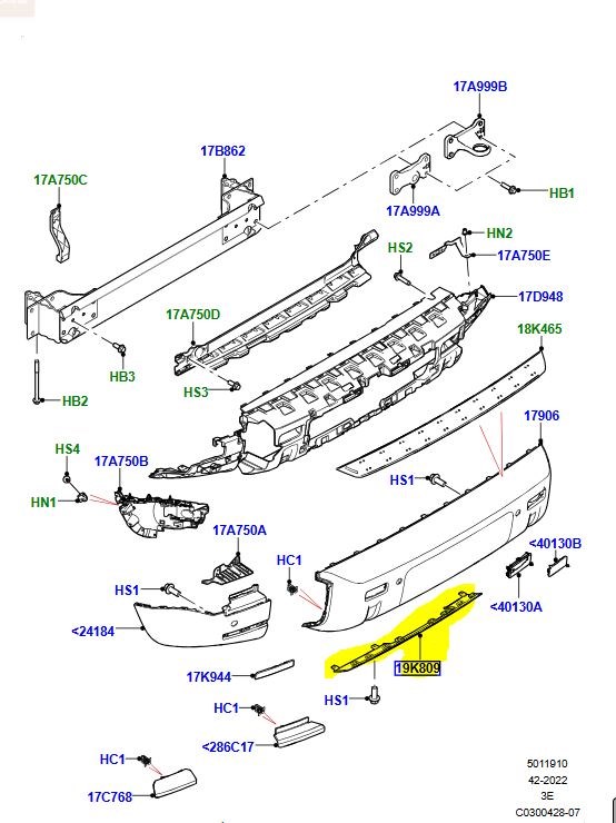 ARKA TAMPON ÇEKİ DEMİR KAPAĞI NEW DEFENDER LR140123 LR140124 LR140125