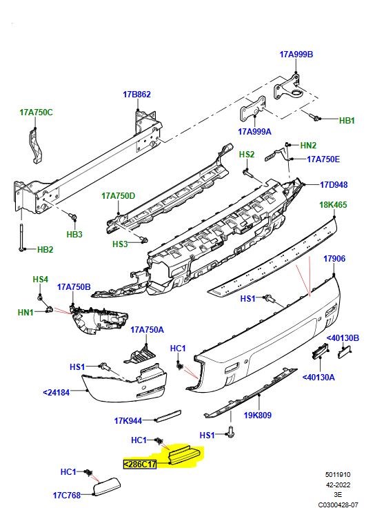 ARKA TAMPON KÖŞE KAPAĞI SAĞ NEW DEFENDER PİYANO BLACK LR133562 - LR159287 - LR164649 - LR166101