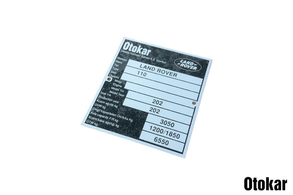 DEFENDER ARAÇ TANITIM ETİKETİ (PLAKET) 110 YM 71A00-72058-AE 