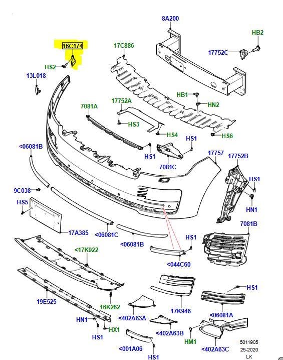 LR116771 LR038724 ÖN TAMPON BAĞLANTI BRAKETİ SAĞ RANGE ROVER