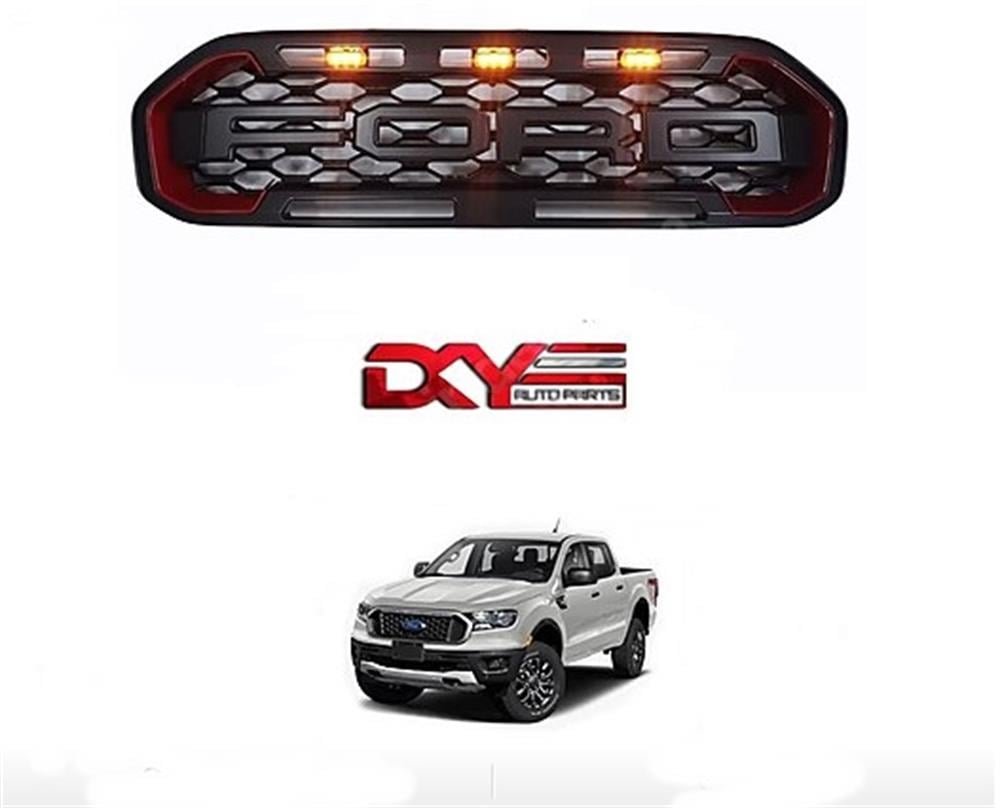 ÖN PANJUR LEDLİ (XLT MODEL)(FORD YAZILI) T8 SİYAH-KIRMIZI ÇITA