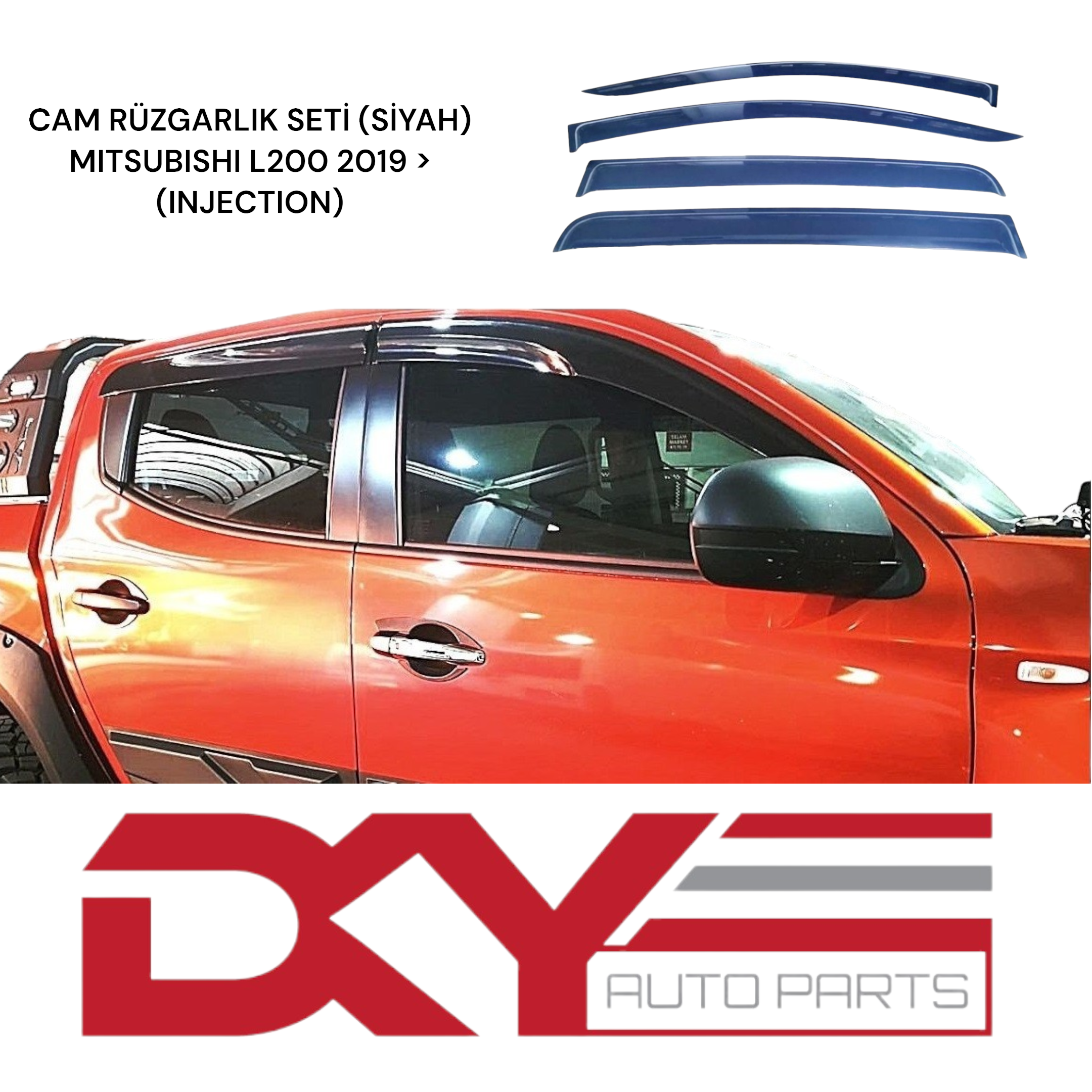 CAM RÜZGARLIK SETİ (SİYAH) MITSUBISHI L200 2019 >