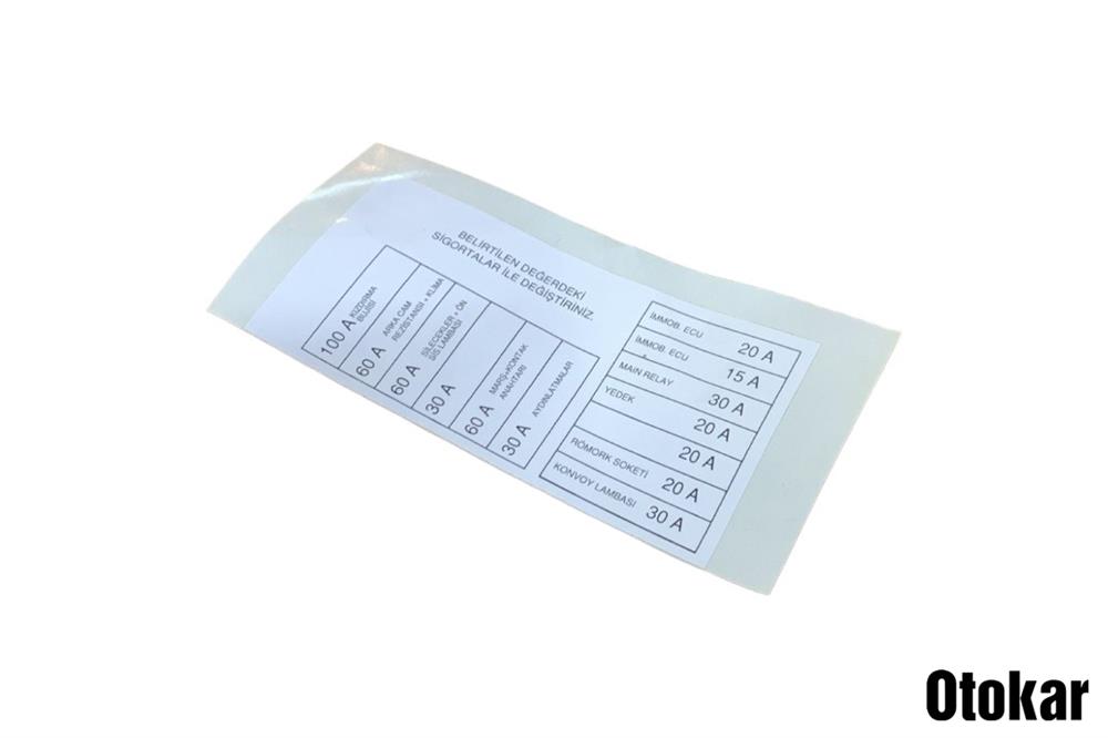 DEFENDER ETİKET-KOLTUK ALTI SİGORTA / TÜRKÇE 71C00-79301-AB 
