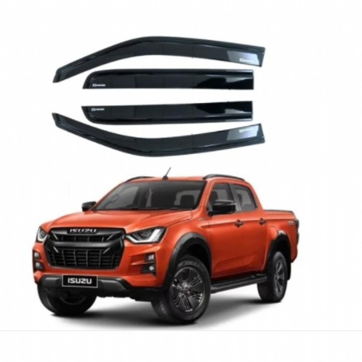 ISUZU D MAX CAM RÜZGARLIĞI SET 4 KAPI ABS PLASTİK SİYAH RENK