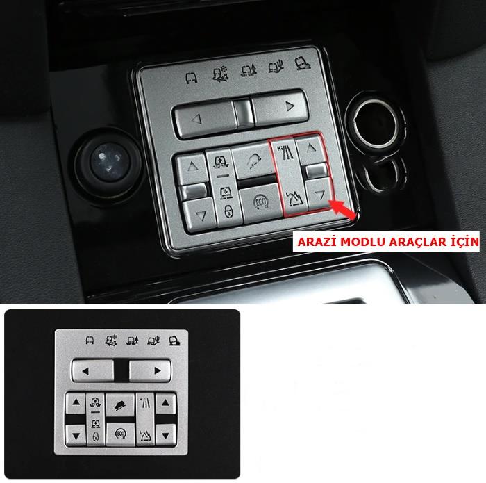LAND ROVER DISCOVERY 4 SÜRÜŞ MODU TUŞ TAKIMI KAPLAMA SETİ GRİ