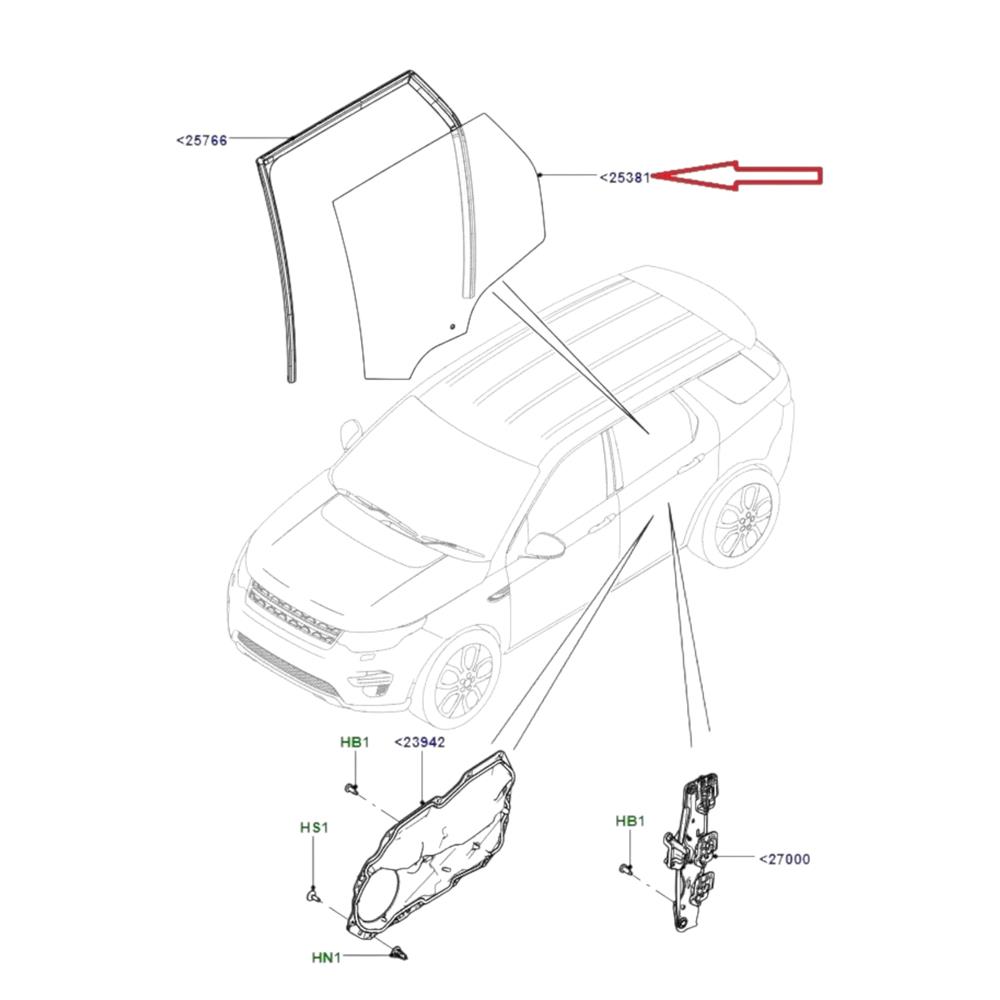 LR058836 KAPI CAMI SOL ARKA DISCOVERY SPORT