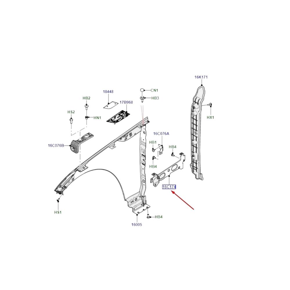 ÖN ÇAMURLUK BAĞLANTI BRAKETİ SAĞ RANGE ROVER SPORT 2023 LR169141
