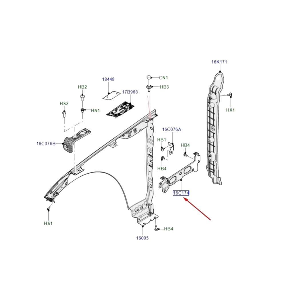ÖN ÇAMURLUK BAĞLANTI BRAKETİ SOL RANGE ROVER SPORT 2023 LR169142