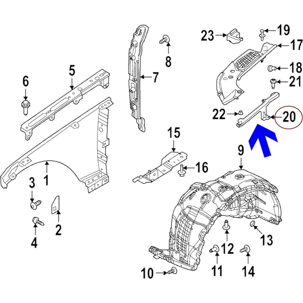 ÖN ÇAMURLUK DESTEK BRAKETİ SOL RANGE ROVER SPORT 2023 LR181990