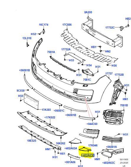 ÖN TAMPON BRAKETİ SOL RANGE ROVER VOGUE LR099127