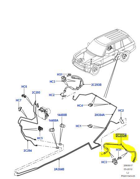 RANGE ROVER VOGUE L322 SOL ARKA FREN HORTUMU LR058025 LR044358