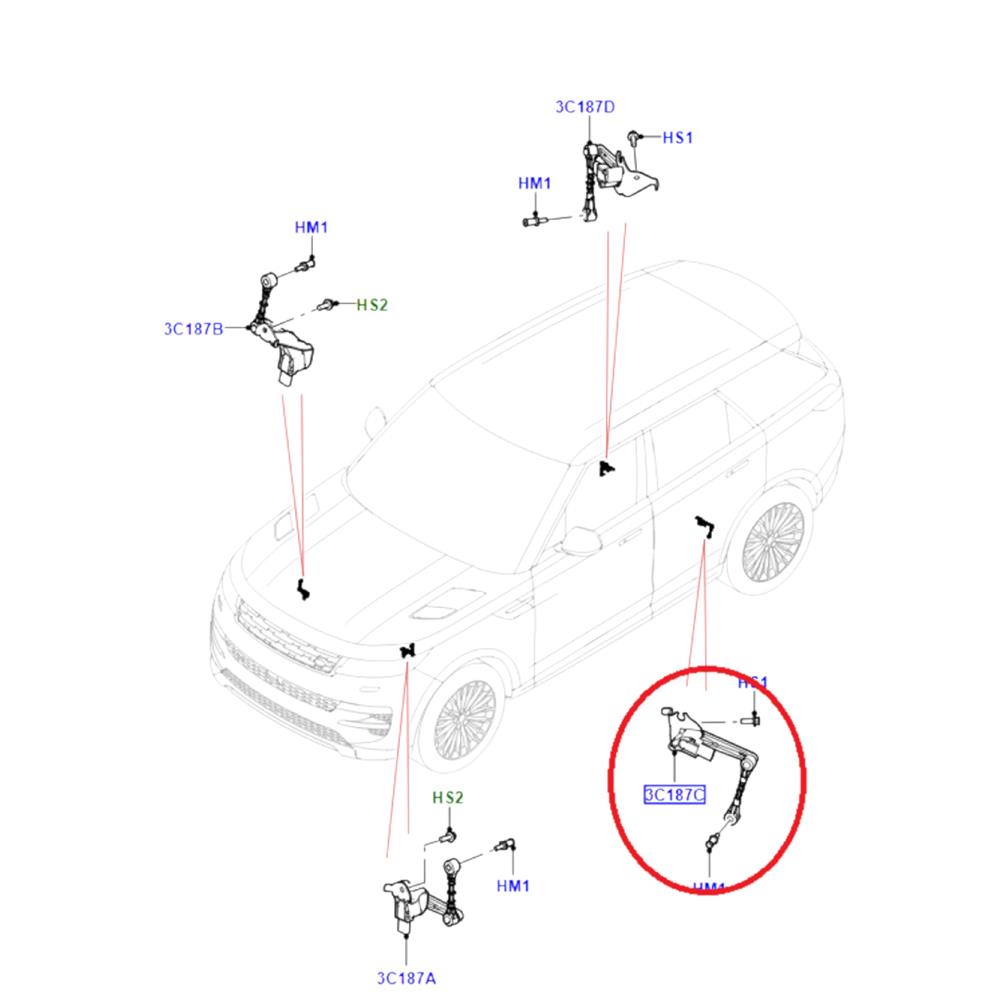 SENSÖR SÜSPANSİYON SEVİYE ARKA SOL RANGE ROVER SPORT 2023 LR167535