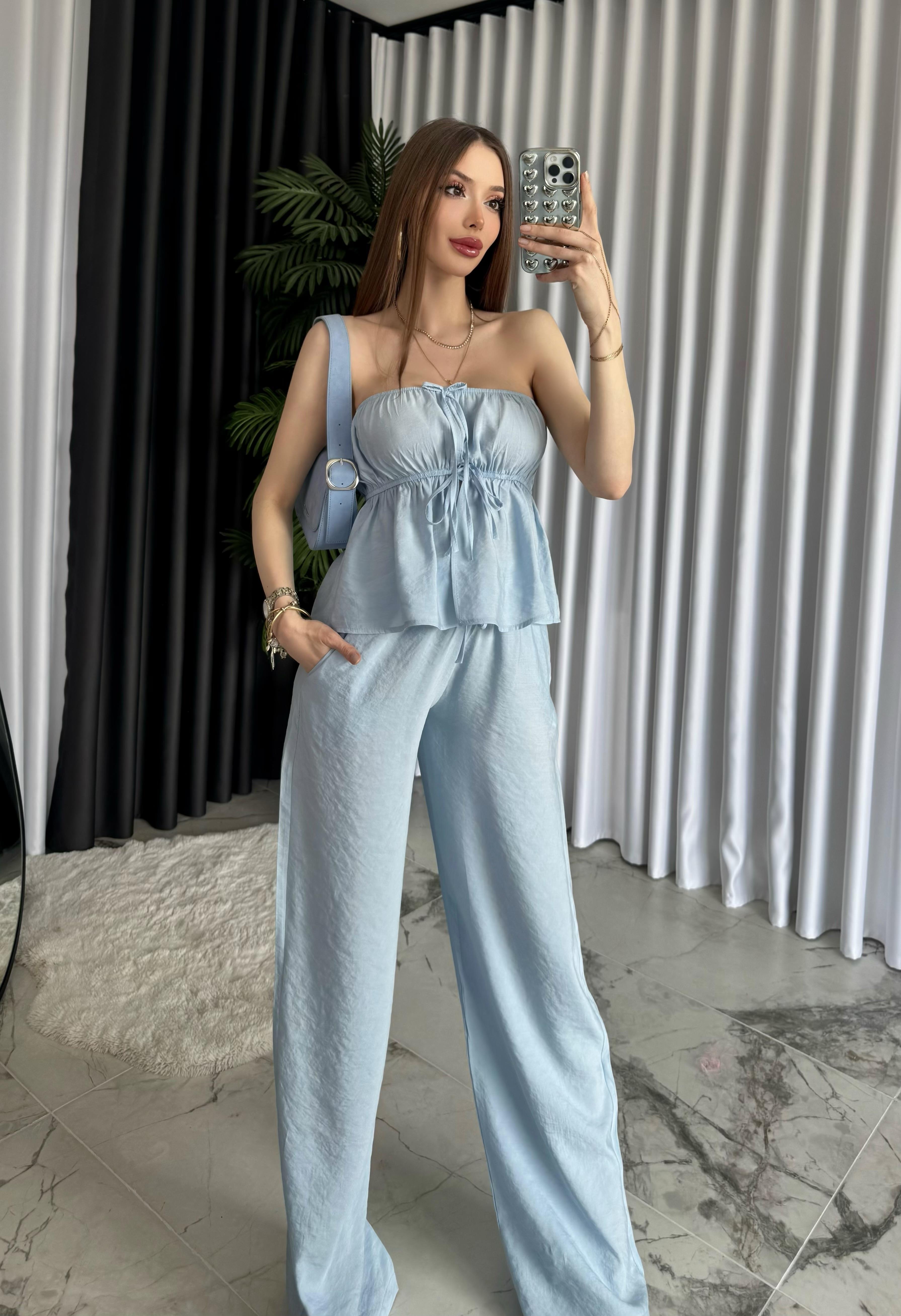 Aria Bağlama Detaylı Straplez Takım