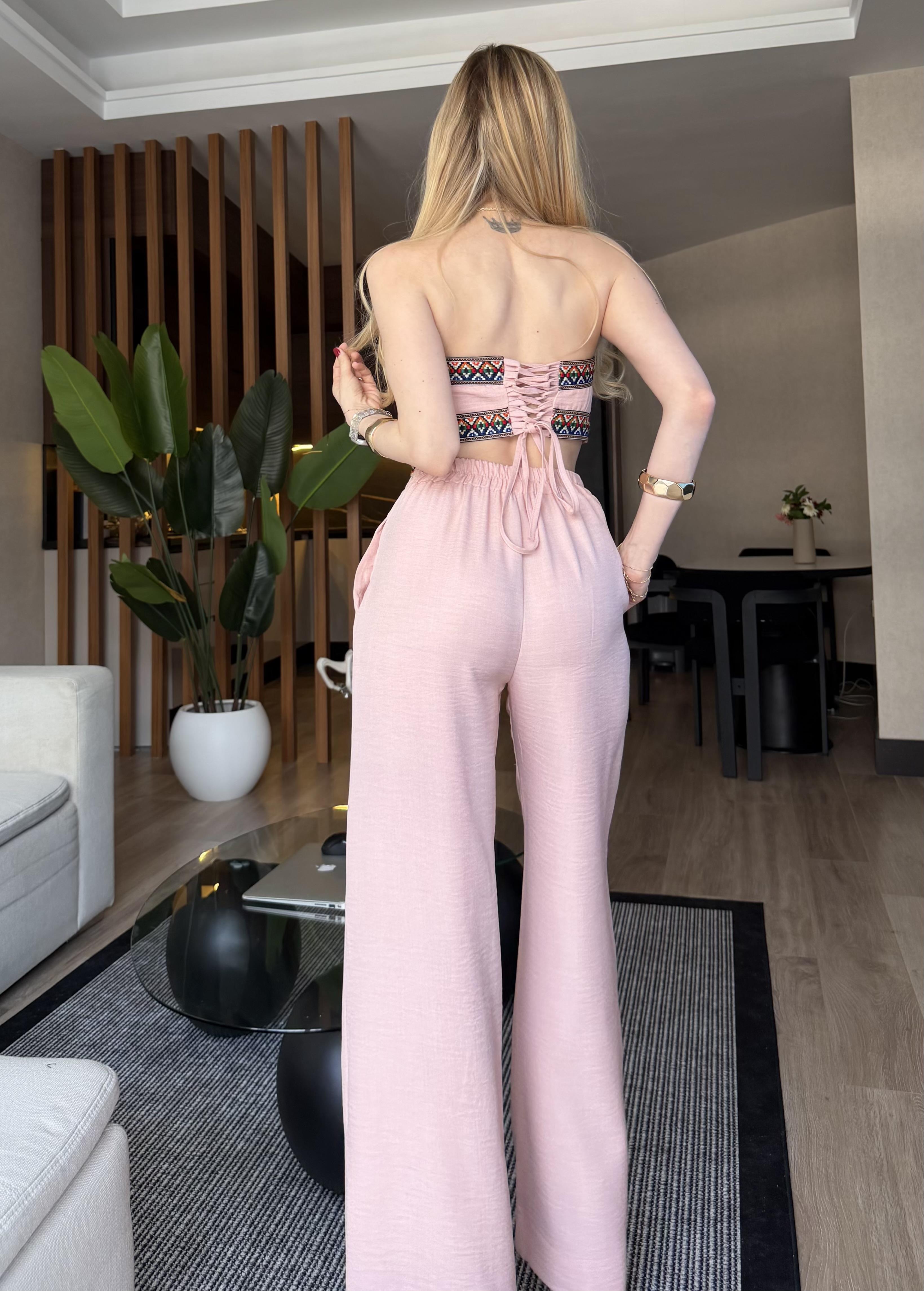 Boho Muse Etnik Desen Nakış Detaylı Takım