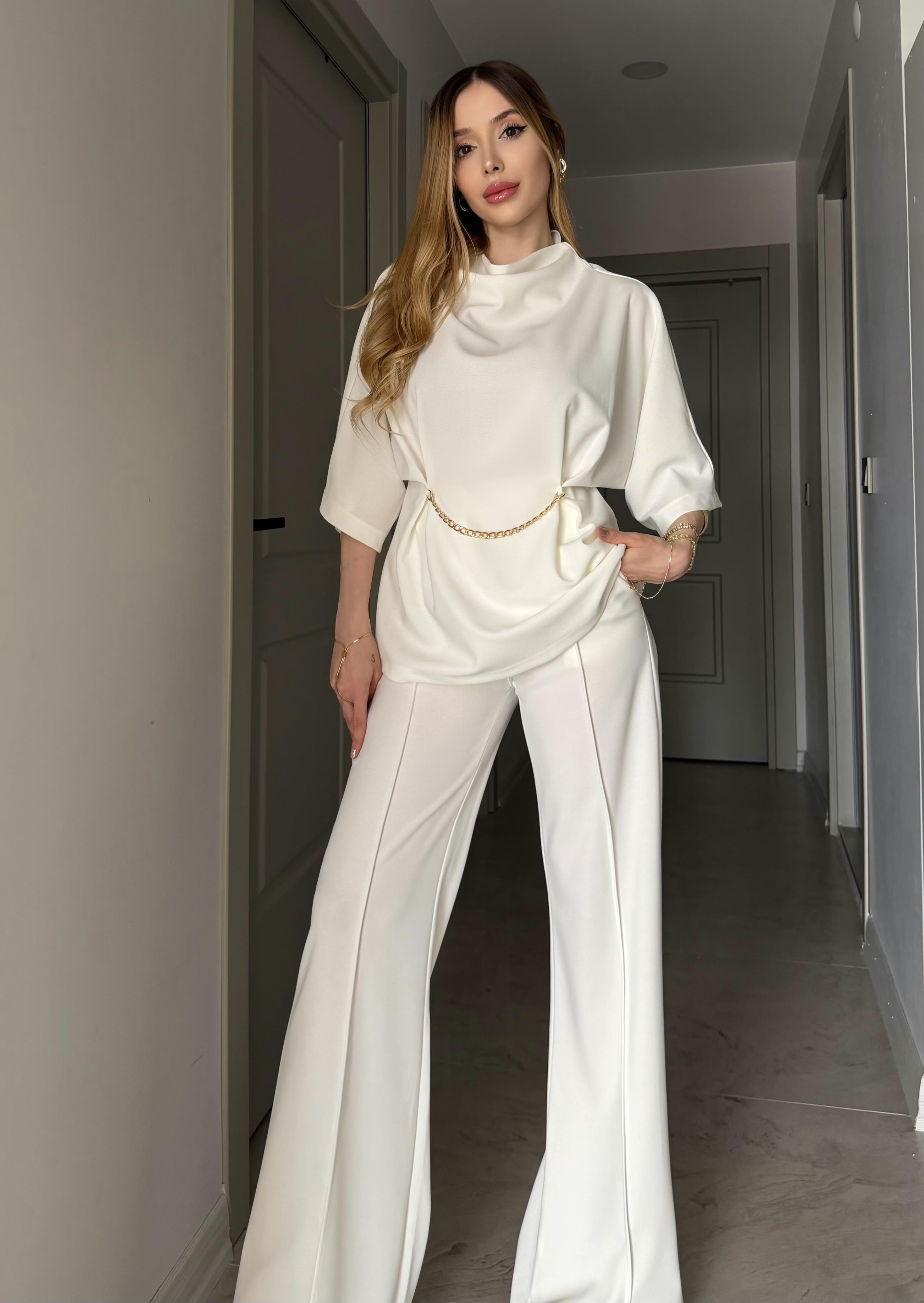 Chic Drape Gold Chain Elegance Takım