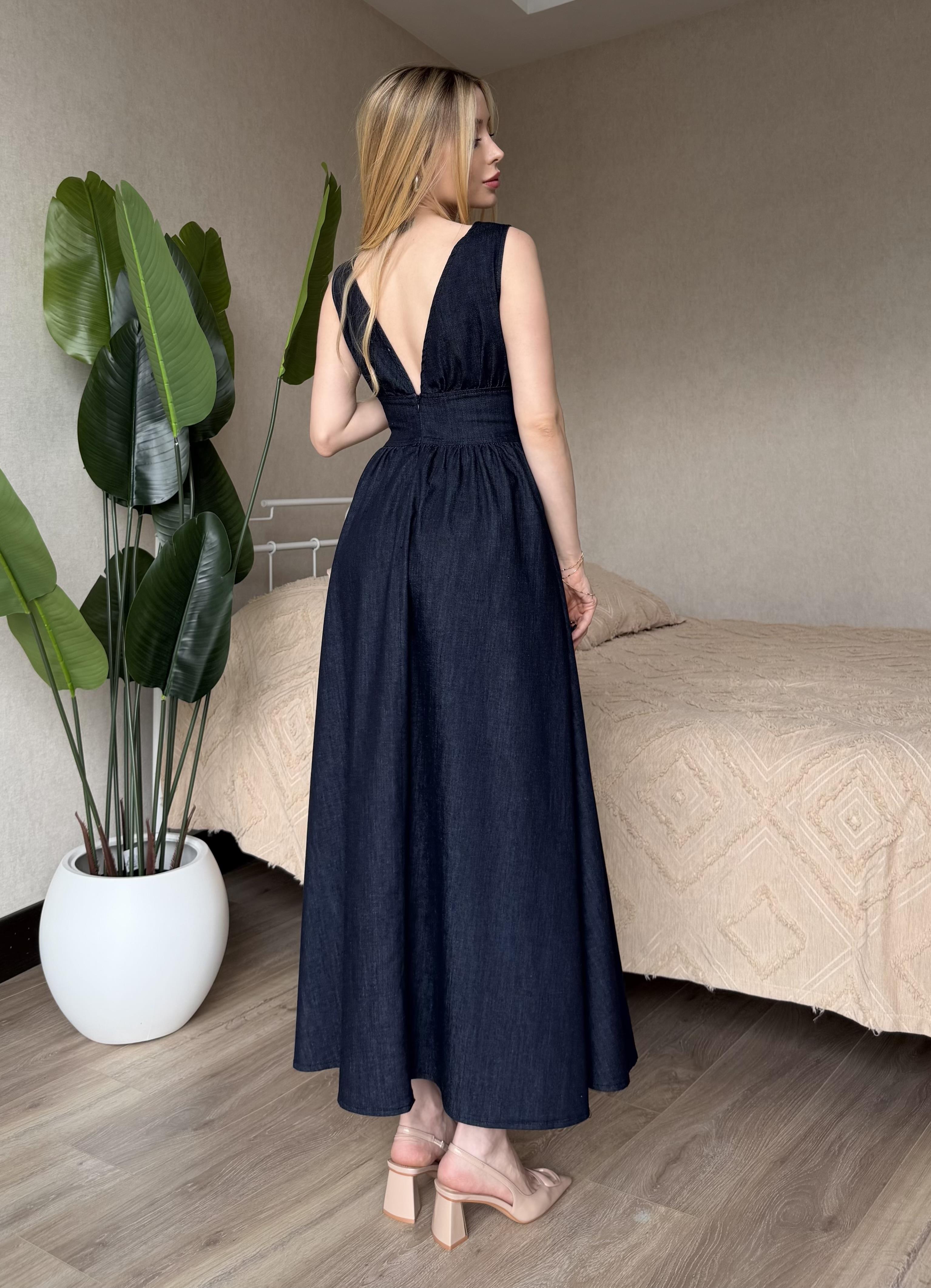 Corset Touch Maxi Denim Elbise