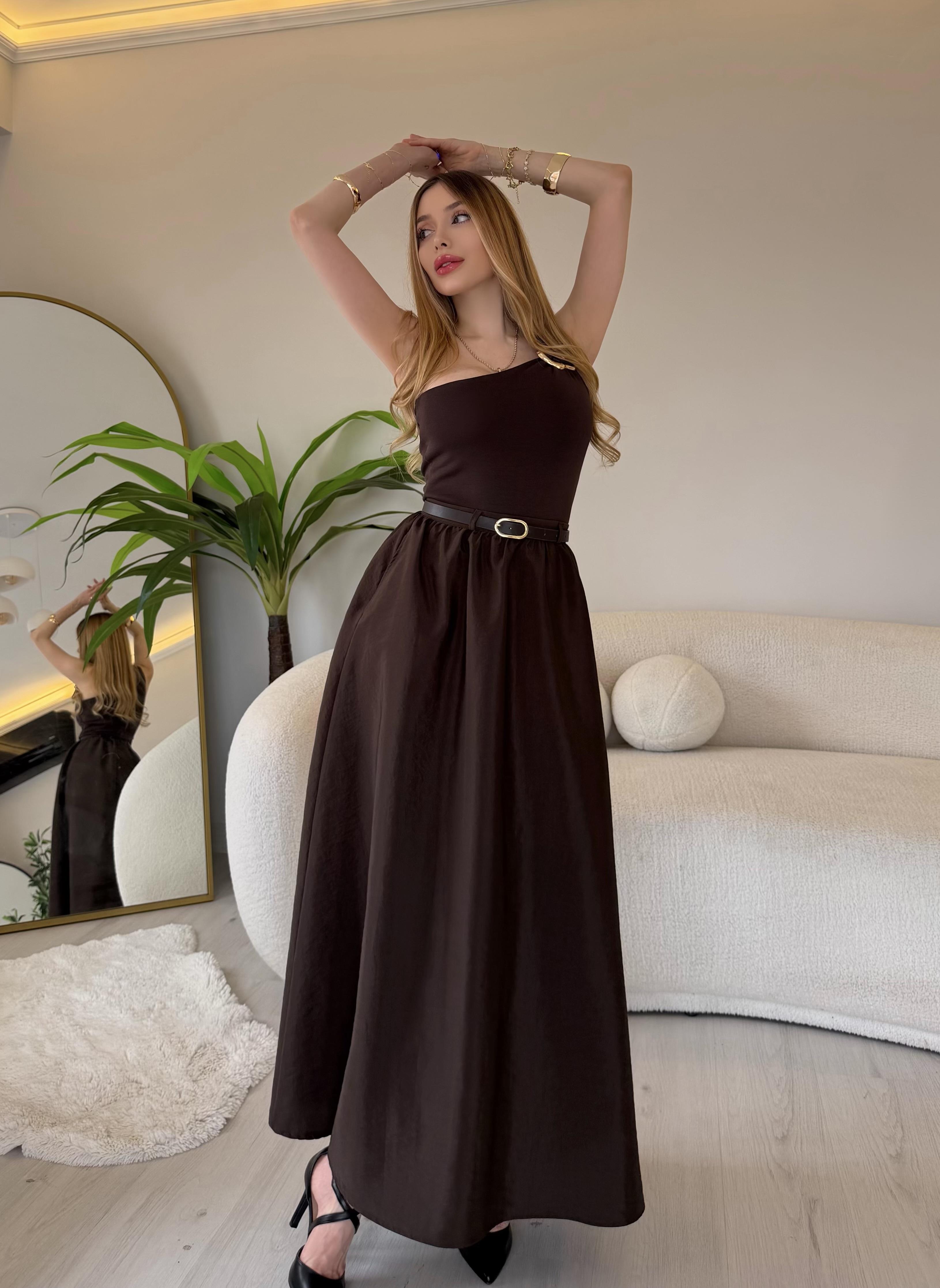 Gold Detail Elegance Body Kahve