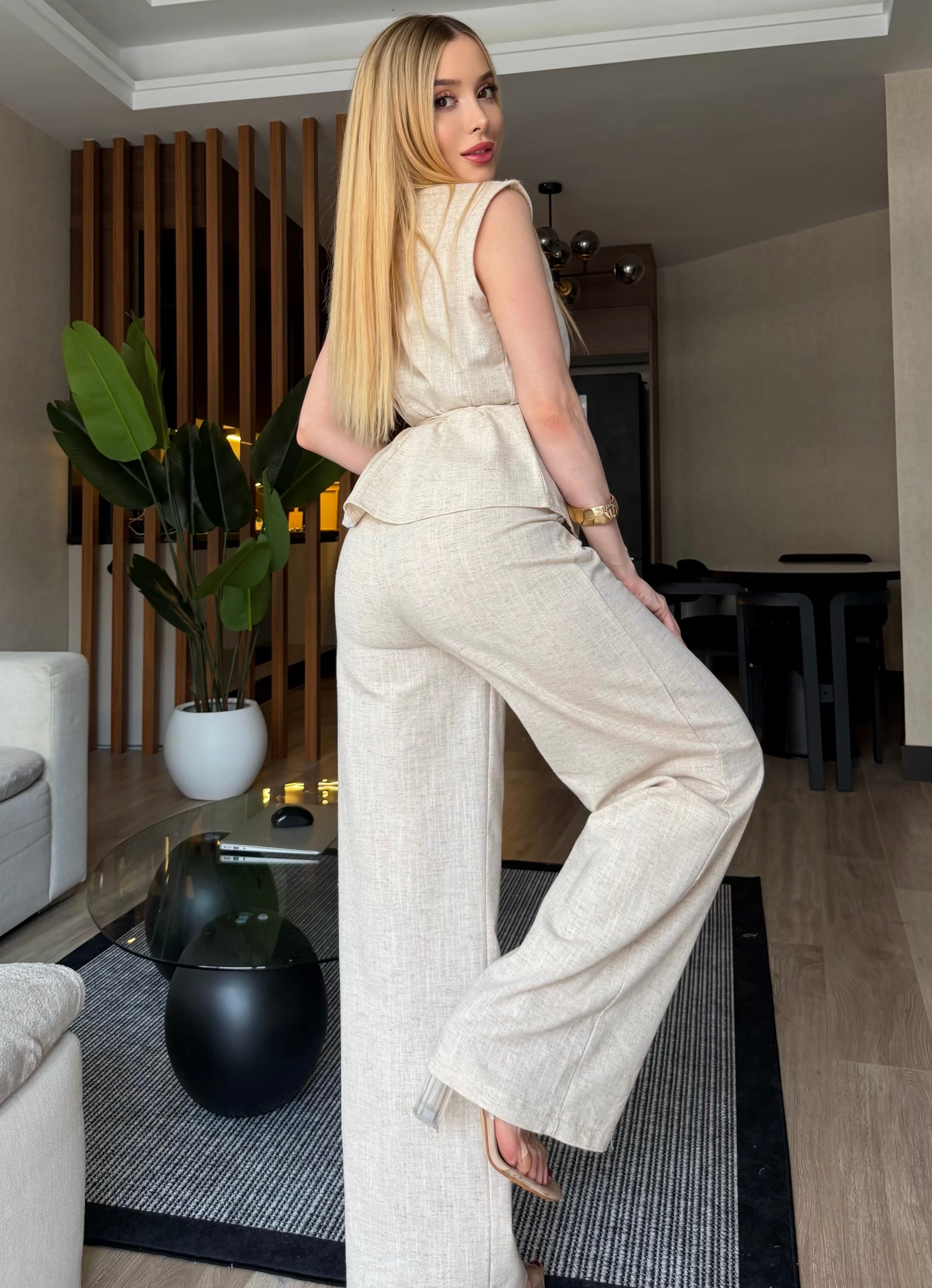 Keten Kumaş “Linen Luxe” Takım