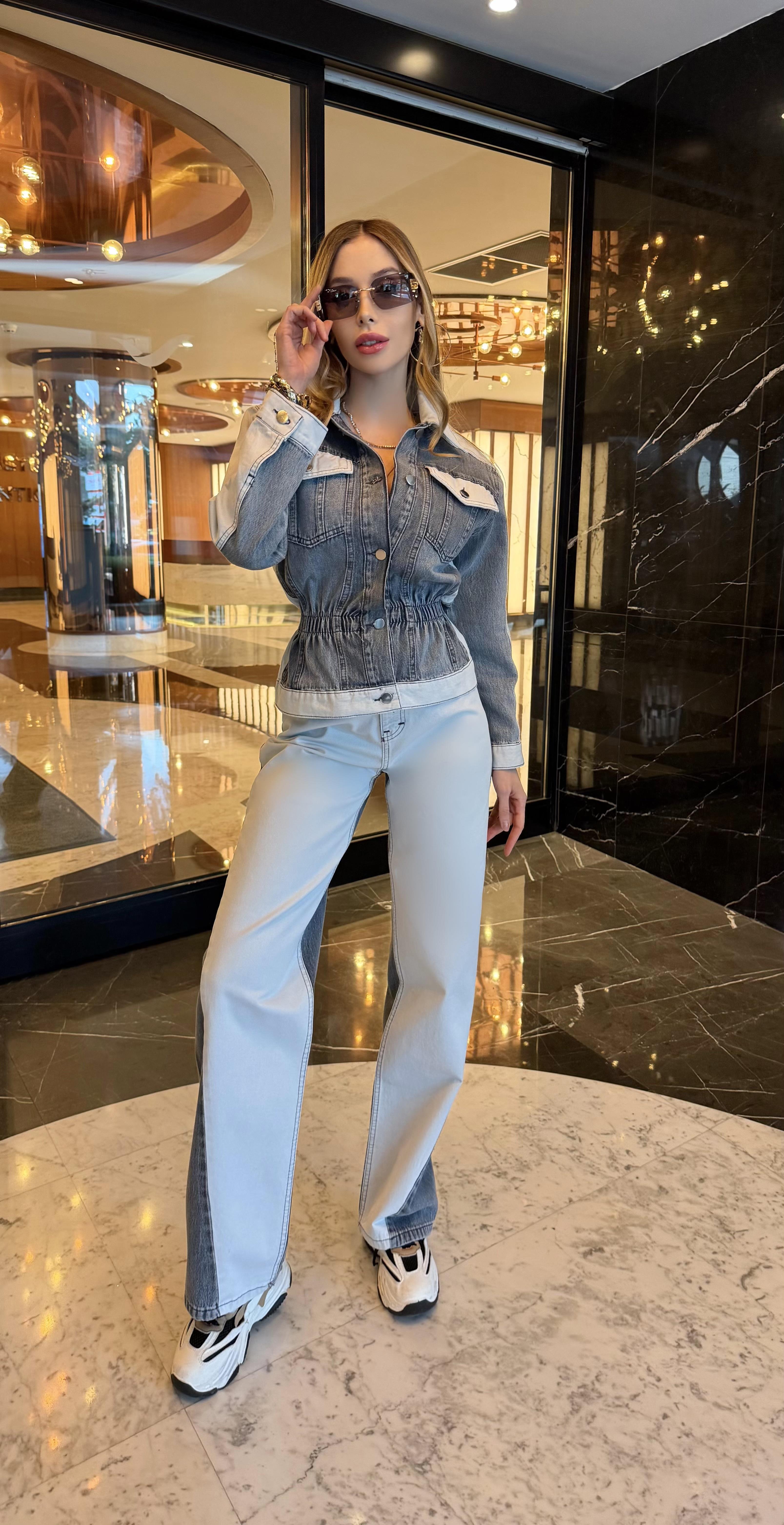 Kontrast Denim Hourglass Takım