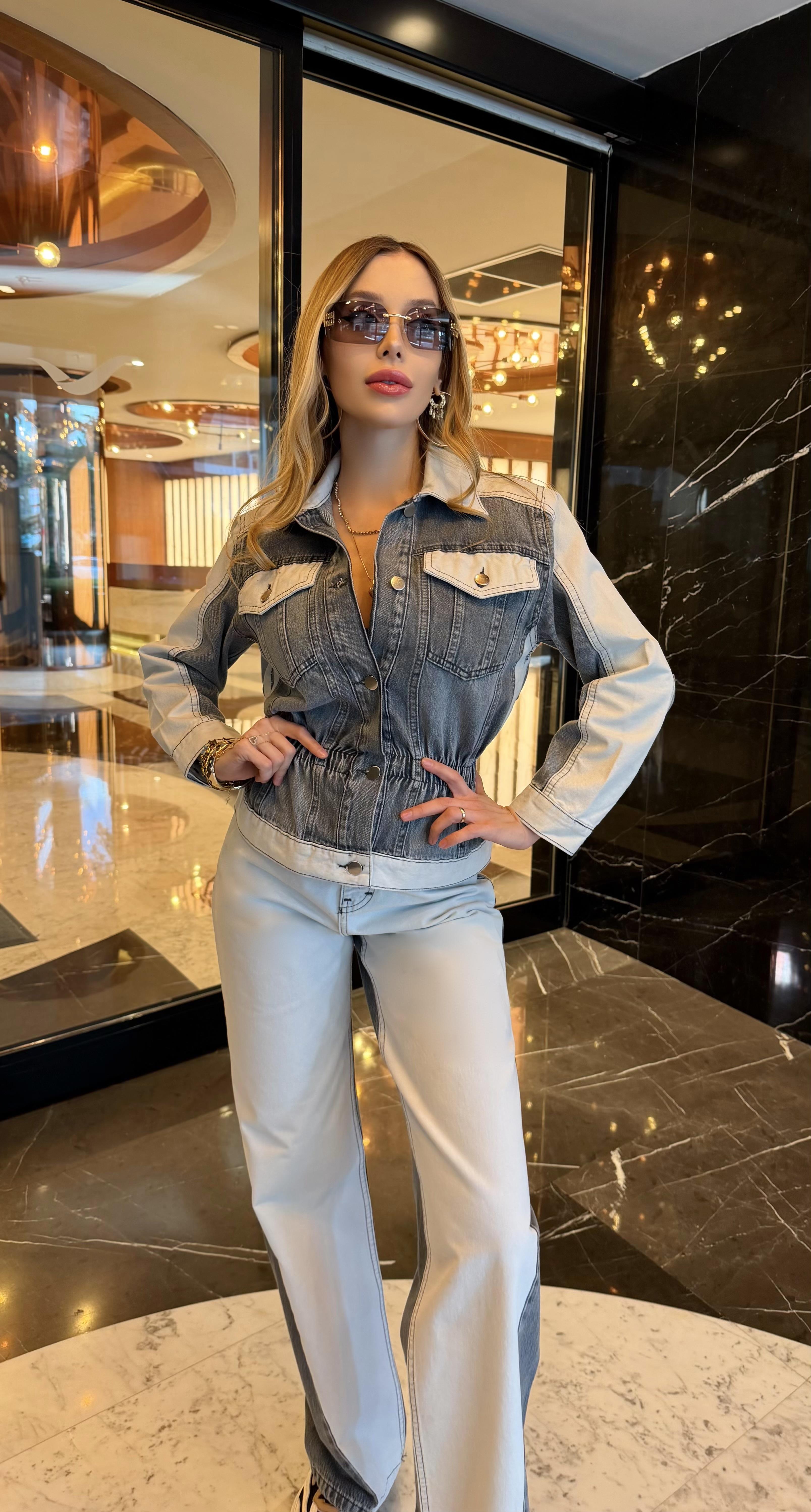 Kontrast Denim Hourglass Takım