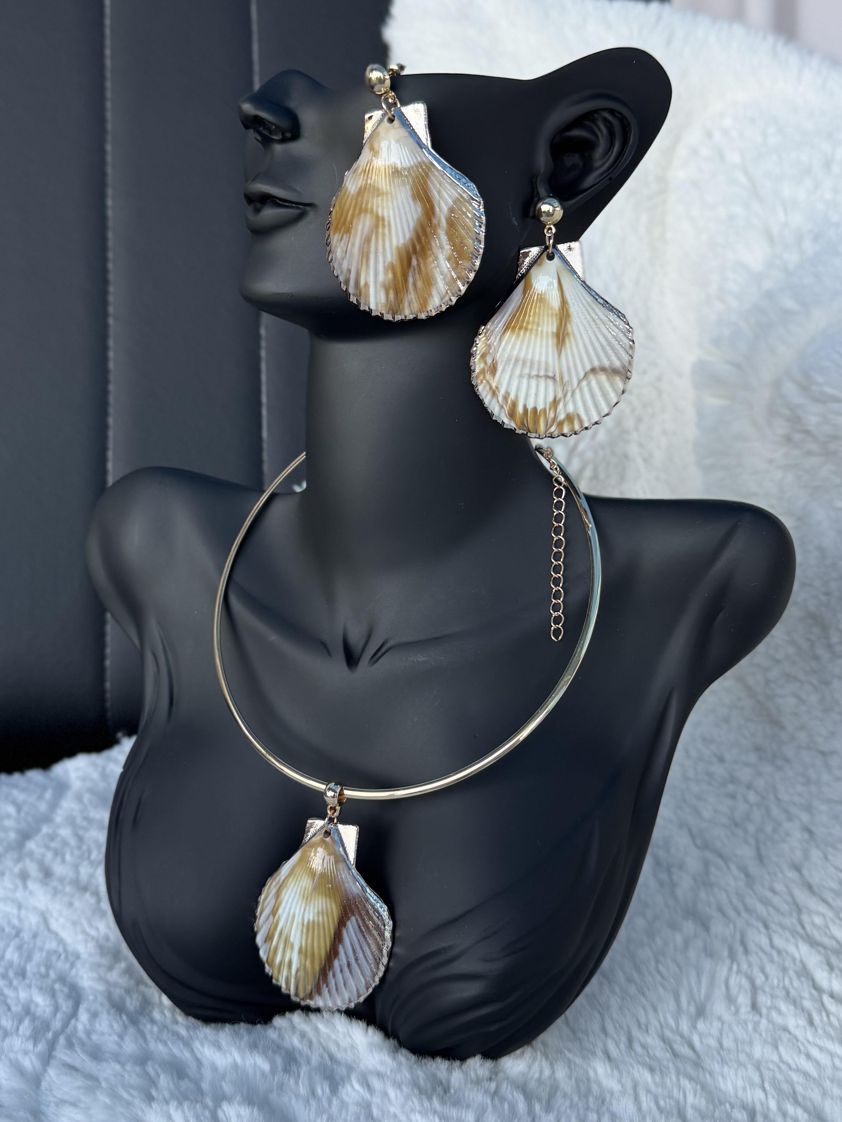 Marina Pearl Shells Kolye Küpe Set