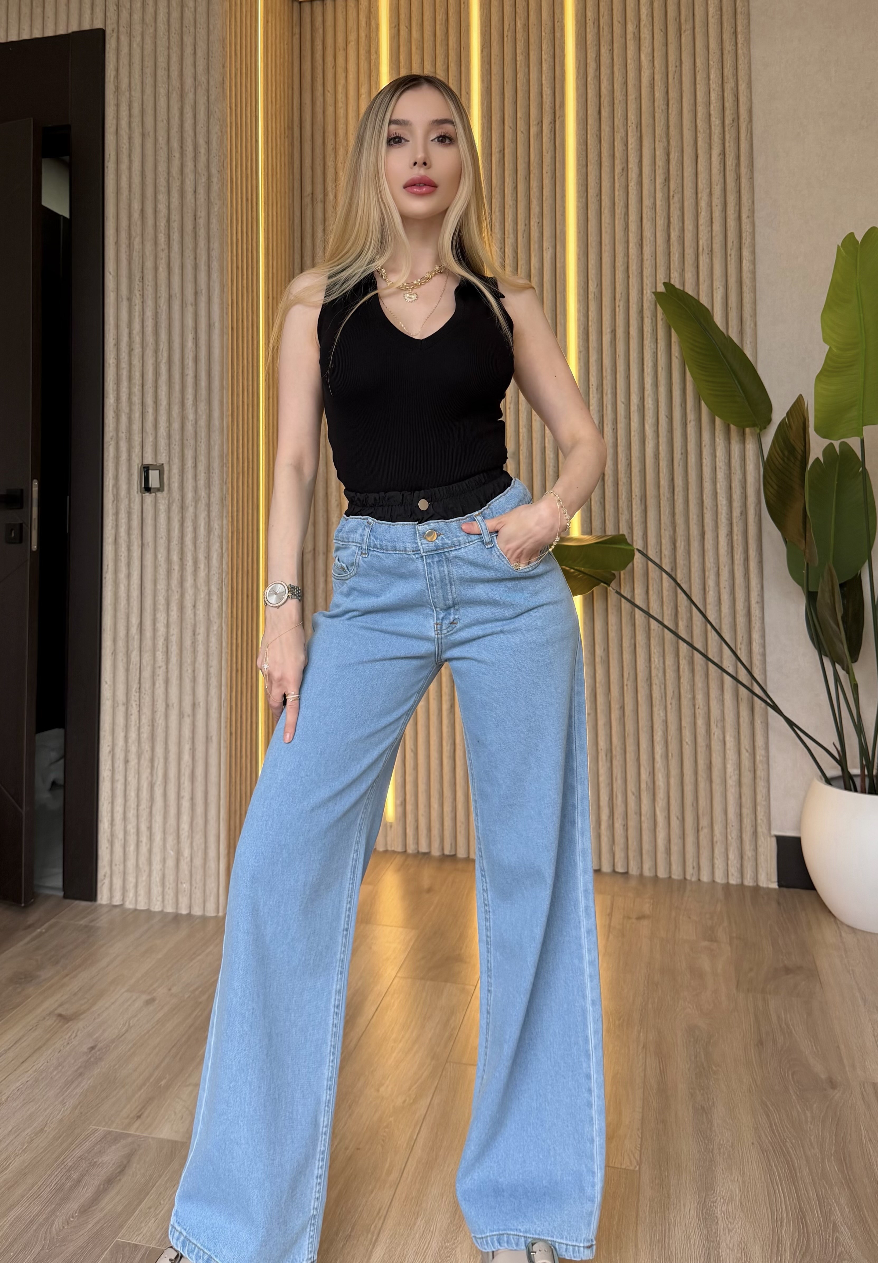 Monaco Polo Fit Crop Bluz
