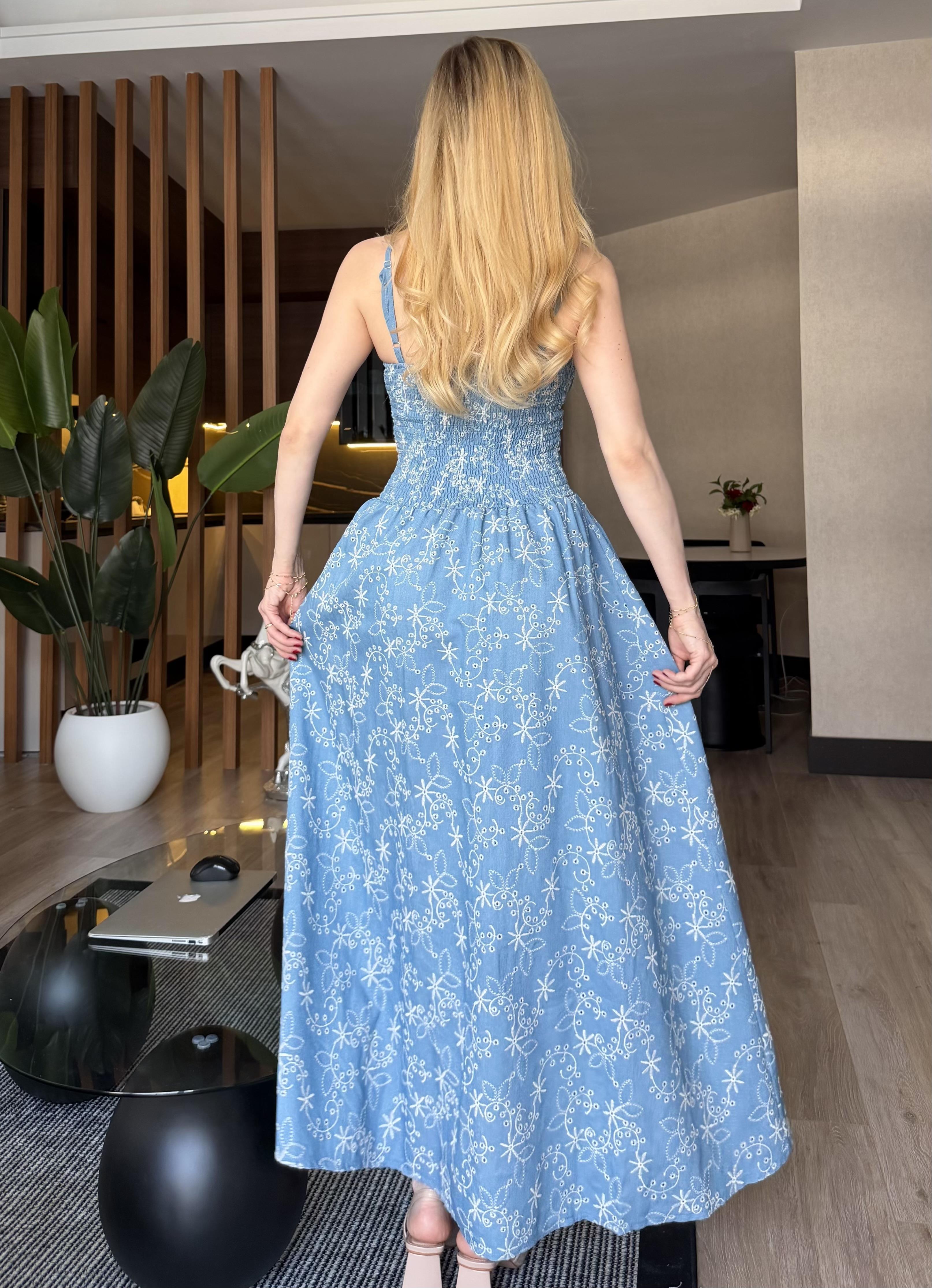 Princess Sky Nakışlı İşlemeli Elbise