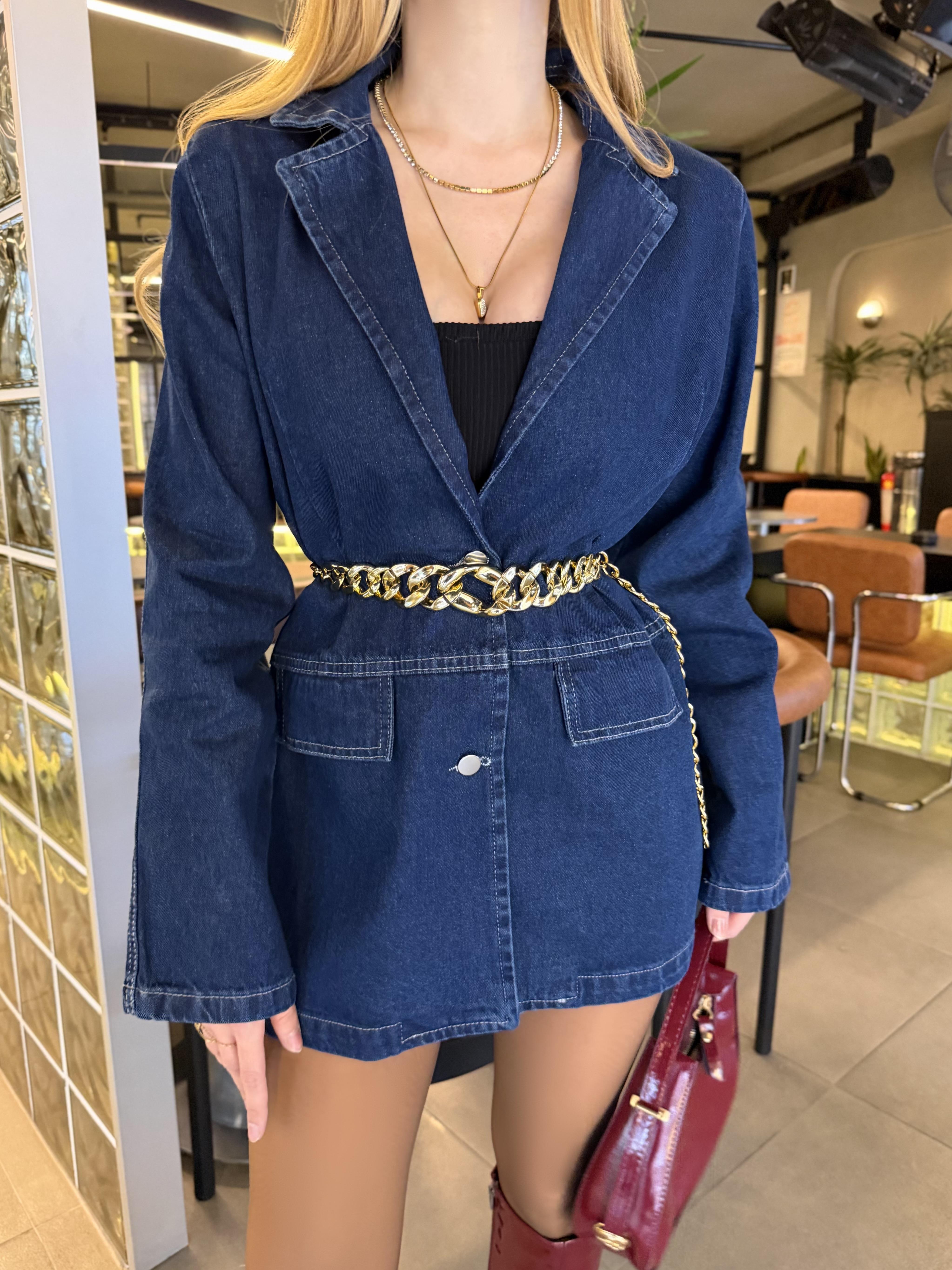 Royal Indigo Oversize Denim Ceket