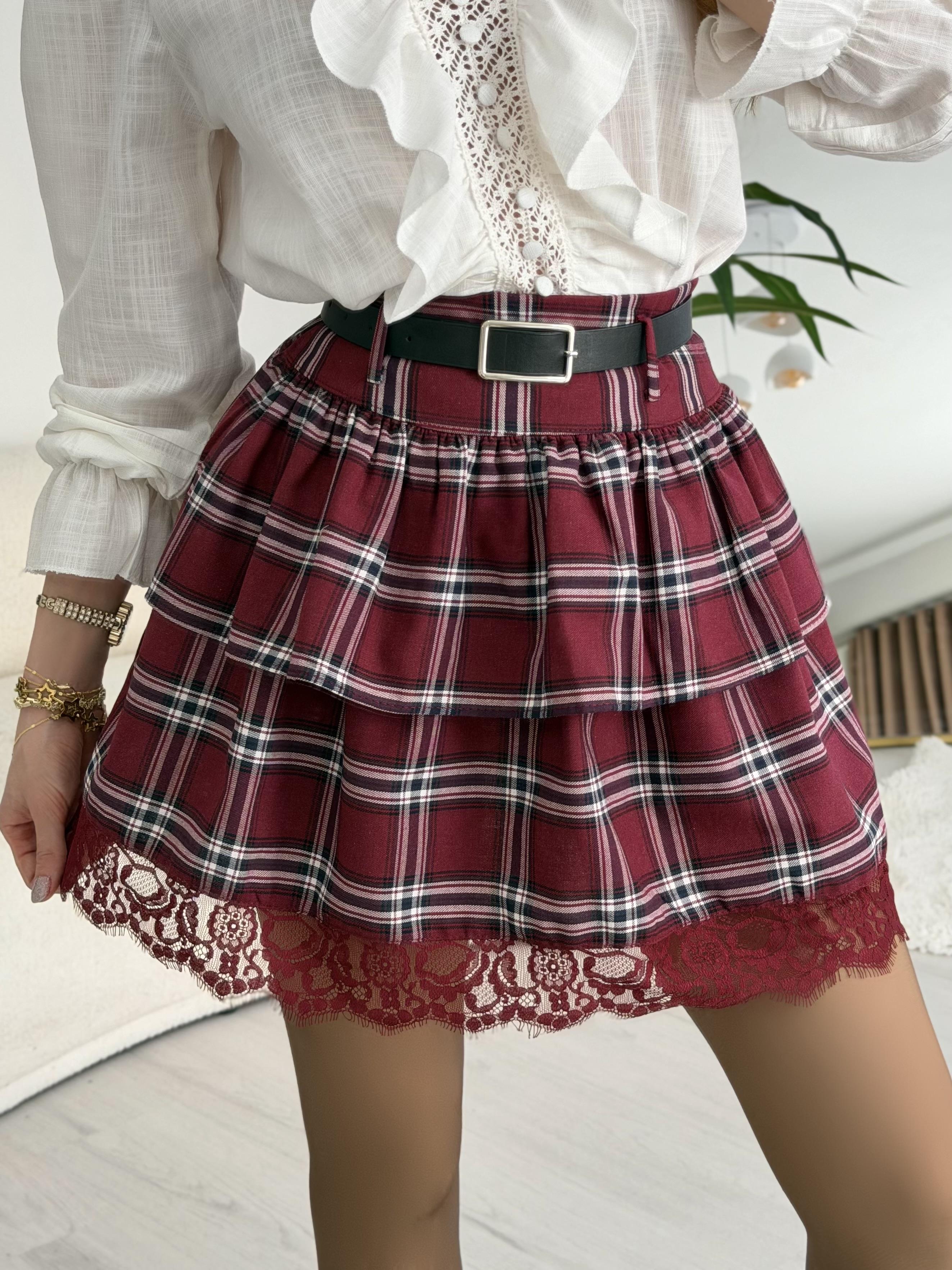 Vintage Charm Layered Dantelli Etek