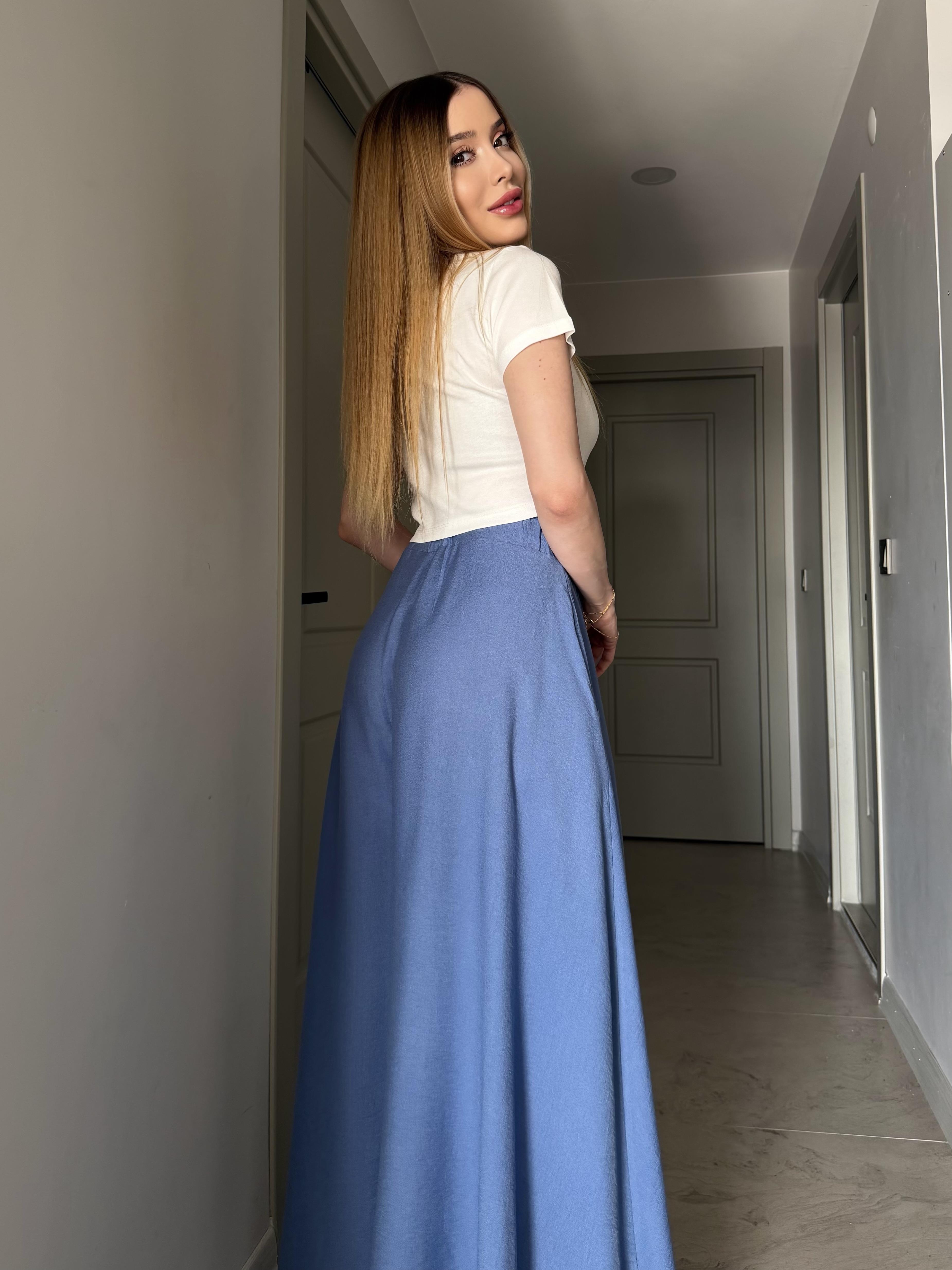 Yanları Cepli, Bağlama Detaylı SilkTouch Wide Elegance Pantolon