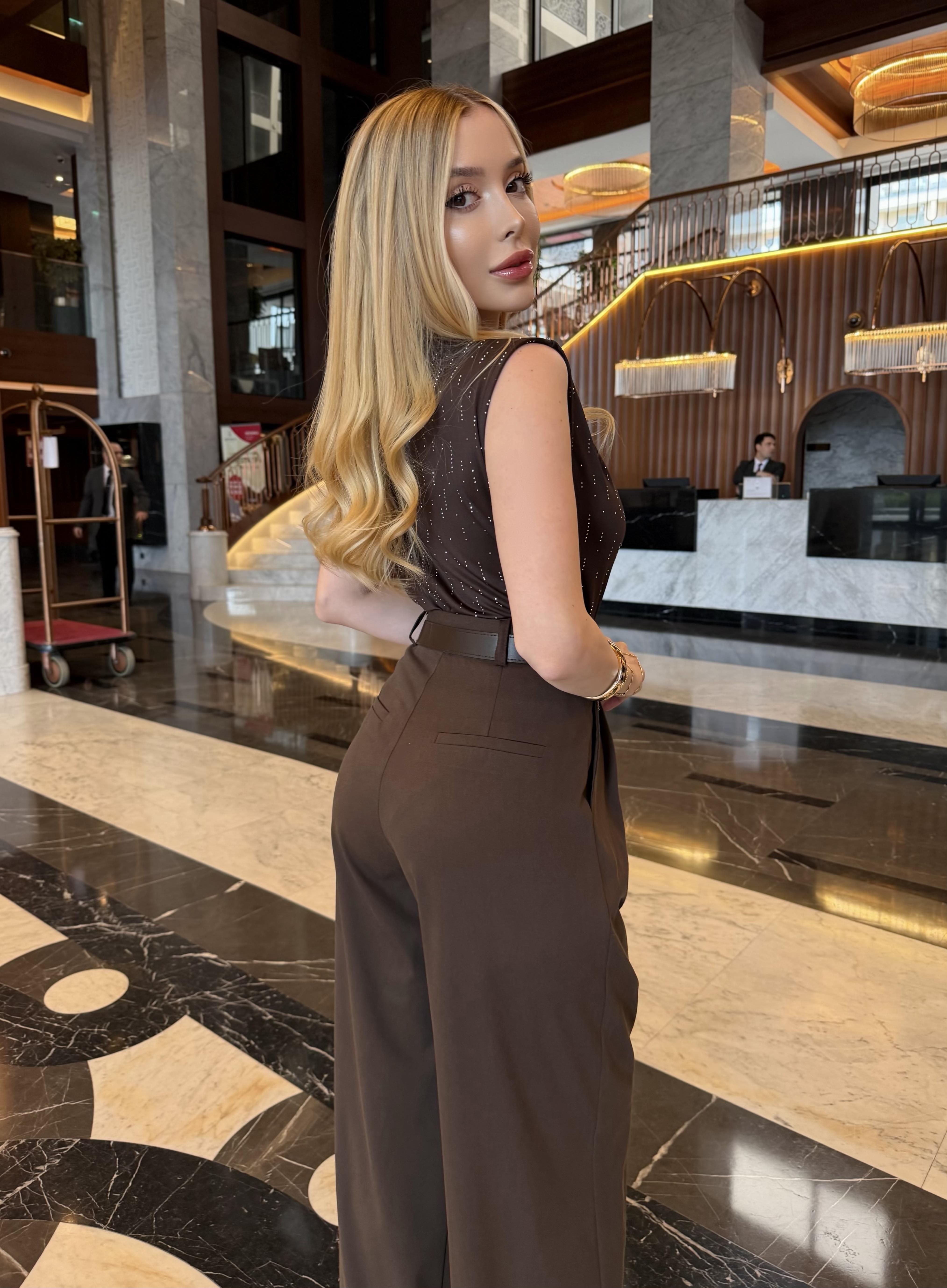 Yüksek Bel Luxe Form Kemerli Pantolon