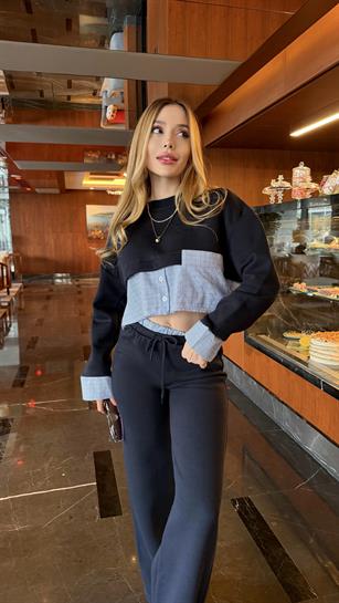 3 İplik Street Layer Poplin Detaylı Takım