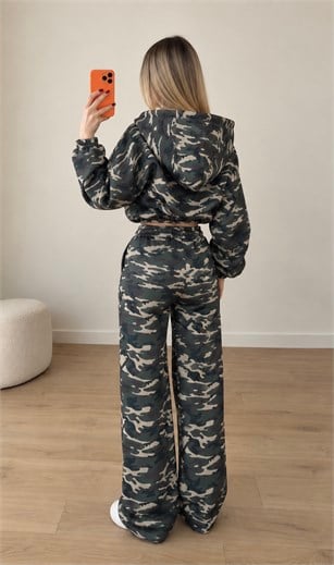 Army Mood İçi Şardonlu Kapüşonlu Bol Paça Takım
