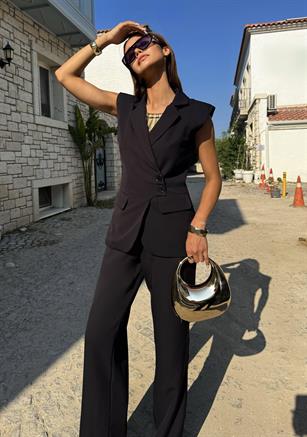 Atlas Kumaş Allure Kemerli Şık Takım