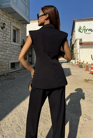 Atlas Kumaş Allure Kemerli Şık Takım