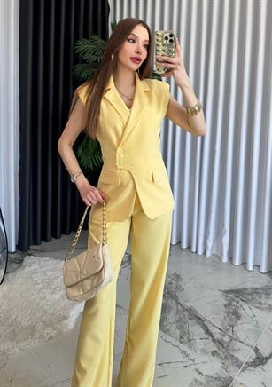 Atlas Kumaş Allure Kemerli Şık Takım