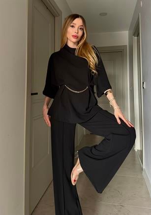 Chic Drape Gold Chain Elegance Takım