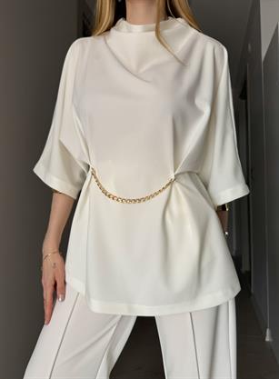 Chic Drape Gold Chain Elegance Takım